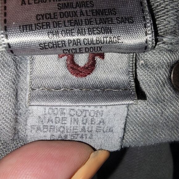 True Religion men's Geno Cut-Off gray denim shorts size 40 - Picture 10 of 11